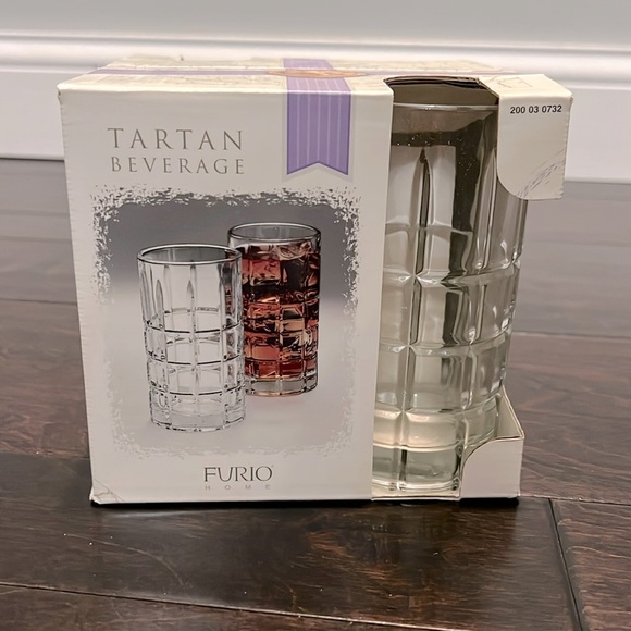 Furio vintage Tartan vintage beverage glasses NIB - Picture 1 of 5